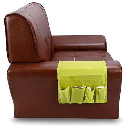 WPKD BLUEIY Tasca Portaoggetti per Divano, Poltrona Multifunzionale, Borsa Portaoggetti Laterale per Divano, Poltrona, Supporto per Organizer per Telecomando, per Casa, Hotel (Verde)