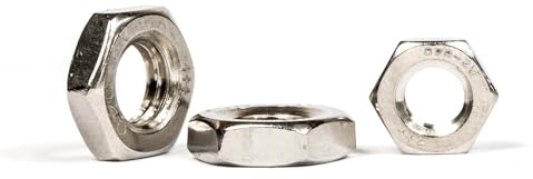 M8 (8mm) Half/Thin Hexagon Nuts For Screws And Bolts A2 Stainless Steel DIN 439 (Pack of 20) - A09B/1 M8_20