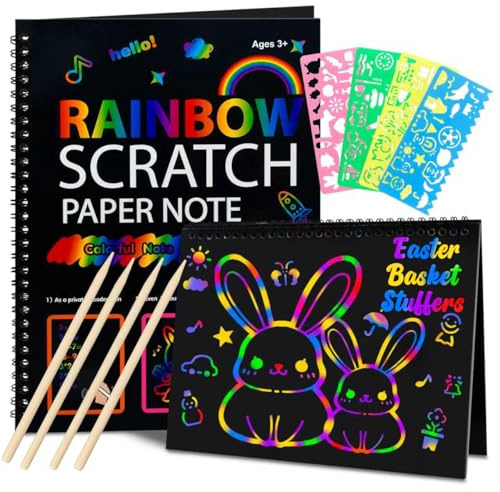 Cvvdycago Scratch Paper Art Crafts: Back to School Classroom Teacher Supplies Stocking Stuffers for Kids Teens Game Party Favors Activities Toys for Boy Girls Ages 3-12 Years Old 2 Pack