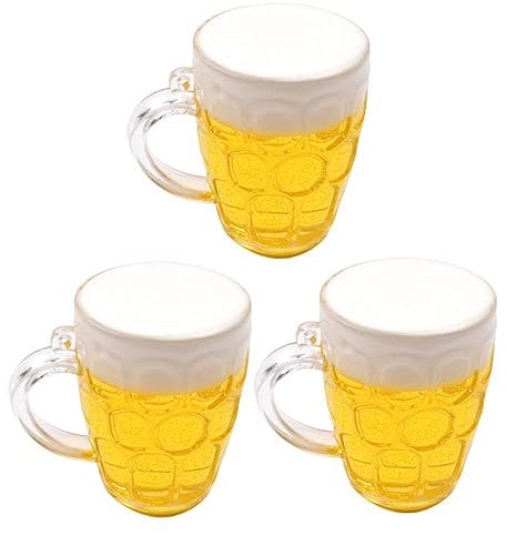 HOLIDYOYO 3pcs Beer Toppers Beer Can Cake Toppers Beer Birthday Cake Toppers Cake Beer Simulation Beer Glass Decorations for Men