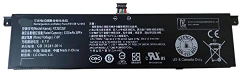 Batteria per laptop 7.60V 5320mAh R13B01W R13B02W compatibile per notebook Xiaomi Air 13 13.3 British 161301-01