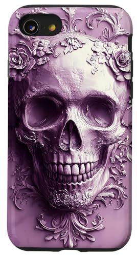 Totenkopf-Blumenmuster Hülle für iPhone SE (2020) / 7 / 8