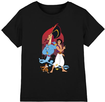 Disney Aladdin Boy's Aladdin The Genie, Jafar and Abu Unisex Kids T Shirt