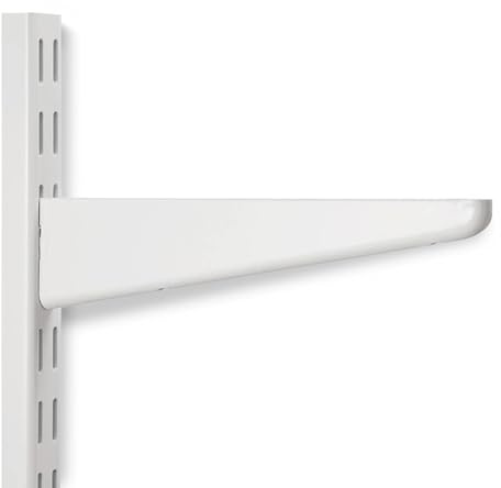 IRONWORX® Twin Slot Shelving Brackets (170mm, Pack of 2) | White Adjustable Wall Brackets for Shelves, Heavy Duty Steel for Premium Storage Solutions | for Home or Office Use | Sturdy Design