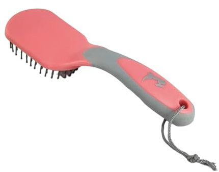 Spazzola per coda per criniera, spazzola per coda di cavallo, spazzola per capelli di cavalli, accessorio per la cura dei cavalli (coral rosa grigio)