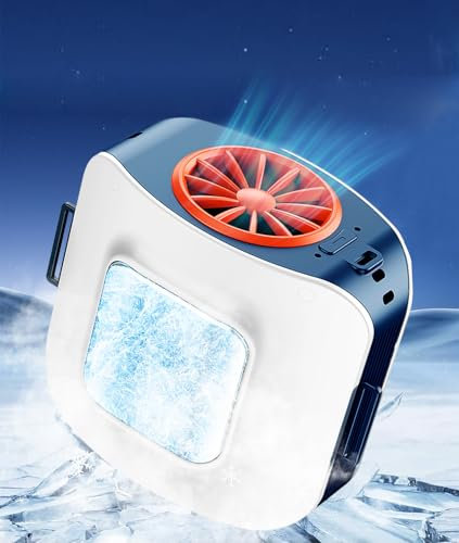Ventilatore Portatile da Cintura con Piastra di Raffreddamento, Ventilatore da Collo e Maglietta 10000mAh USB Ricaricabile, Climatizzatore Indossabile Potente 14000RPM per Esterno Viaggio Spiaggia