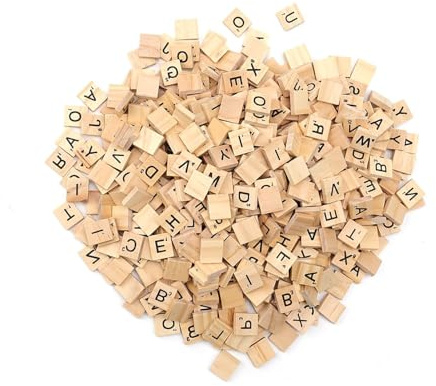 DIYCUT 500 Stück Scrabble Buchstaben Holz, Holzbuchstaben Klein, 20x18x5mm | Lernbuchstaben mit Kantenschliff und Aufbewahrungsbeutel, Buchstaben Holz Geeignet für DIY, Spiele und Vorschulerziehung
