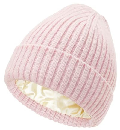 DRESHOW Satin Gefütterte Mütze für Damen Herren Winter Mütze für Unisex mit Seidigem Futter Beanie Weich und Warm für den Winter