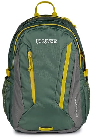 JanSport 32L Agave Hiking Backpack - 15 In Laptop, Cargo Green | Daypack with Universal 3L Hydration System or 15 Inch Laptop Sleeve, Ideal for Hiking and Traveling