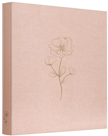 Tslespcx Photo Album 4x6 500 Photos 5 Pictures Per Page, 500 Pockets, Photo Albums 4x6 Pictures, Linen Fabric Cover Large Photo Album Book for Wedding Family Memories(Pink)