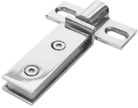 MUELODSIC Edelstahl Duschkabinen Scharnier mit Doppel Loch Design Rechteckiger Pivot Türbeschlag Geräuscharm Stabile Tragfähigkeit Top Bottom Montage Geeignet für Schwere Glastüren im