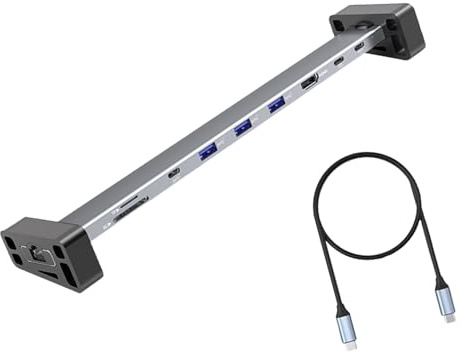 Dcfbkl Station d'accueil USB C 9 en 1 avec pieds amovibles et plusieurs ports A Ethernet RJ45 1000 Mbps PD100 W 4 K 60 Hz C Power