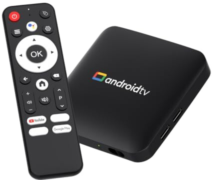 Android 14.0 TV Box, 2 GB RAM 16 GB ROM RK3518 Quad Core A53 Mali-450 GPU, Smart Android TV OS Box compatible con 8K y 2.4G/5.8G Wi-Fi de doble banda, Bluetooth 5.4, 10/100M Ethernet HD2.0 USB 3.0