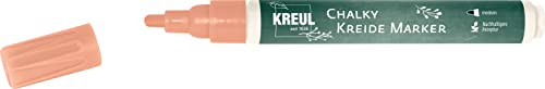 KREUL 22712 - Chalky Kreidemarker Medium, Frosty Apricot, mit formstabiler Rundspitze ca. 2 - 3 mm, matte, non - permanente Flüssigkreide, zum Zeichnen auf Tafeln, Memoboards oder Glasoberflächen