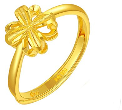 GOWE 24 K Pure Gold Ring für Frauen Blumenform helle Blütenblätter Größenverstellbares Design schöne und elegante 999 Solid Gold Ringe
