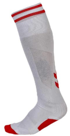 hummel Unisex Element Football Socken, Weiß/True Rot, 43-45 EU