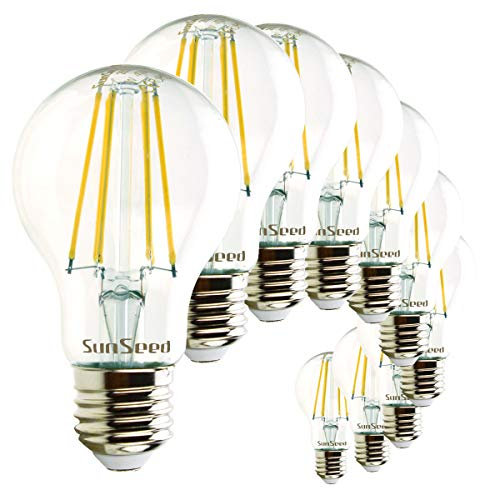 SUNSEED 10x Glühfaden LED classic Lampe E27 7W ersetzt 60W Neutralweiß 4000K