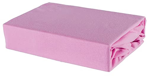 Soft Dream Spannbettlaken 80x160 cm Rosa - 100% gekämmte Baumwolle Jersey - Premium Qualität - Spannbetttuch für Kinderbett Juniorbett - OekoTex Zertifiziert - Made in EU - 80x160cm Rosa