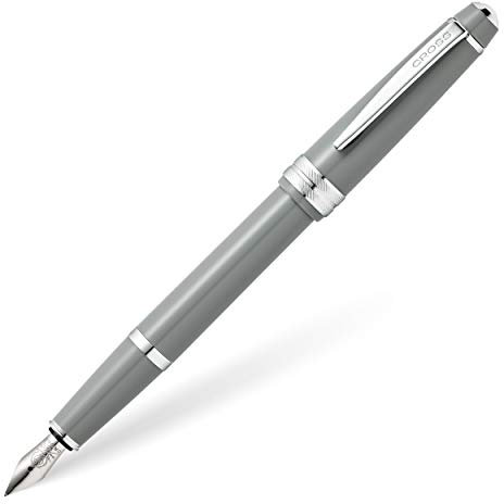 CROSS Bailey Light Polished Grey Resin Fountain Pen INCL. Premium Gift Box - Extra Fine Nib