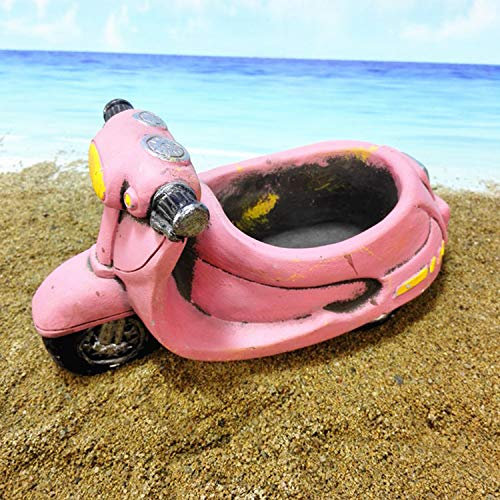 Kreative Garten Pflanze Topf Dreirad Elektroauto, niedliche Cartoon Pflanze Blume Sukkulente Pflanzgefäße, Retro Zement Auto Pflanzen Container Ornamente Dekoration,Pink