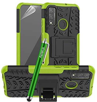 iCatchy - Custodia per Huawei P Smart 2020, Resistente, Resistente, a Doppio Strato, Ibrida, Antiurto, Compatibile per Huawei P Smart 2020 (Lime)