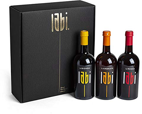 Birra Artigianale LABI - CONFEZIONE REGALO - 3 BOTT. 75 CL - 1 BIONDA 1 AMBRATA 1 ROSSA - (BOX 3 BOTT)