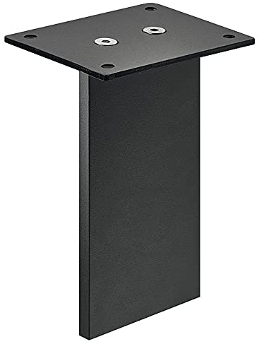 Gedotec Barkonsole gerade flach - Design Thekenfuß Aluminium massiv | Barkonsole eckig | Frida | Höhe: 170 mm | Made IN Germany | Schwarz | 1 Stück - Baraufbau inkl. Befestigungsmaterial - Thekenfüße