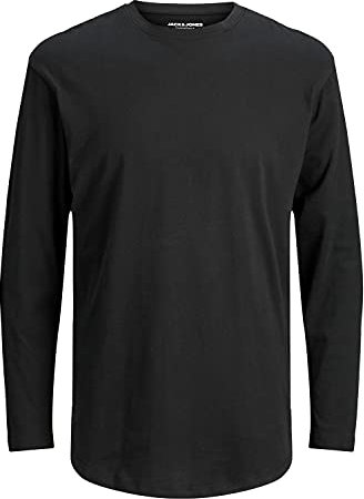 Jack & Jones Men's JJENOA TEE O-NECK LS NOOS Langarmshirt, Black/Fit:Relaxed, S
