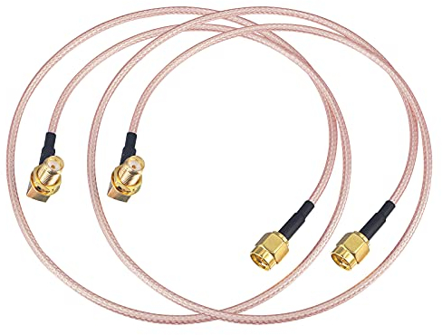 Boobrie RG316 SMA Kabel 50cm SMA-Stecker auf SMA-Buchse Rechtwinkliges Koaxialkabel WiFi-Antennenkabel SMA-Kabel 90-Grad-SMA-Schottanschluss 2 Stück für mobile Antennen/WiFi-Antenne
