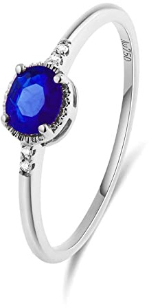 KnSam Anello in oro rosso 18 carati 18 carati 750 con fedi nuziali in rubino in oro rosa e oro rosso, 18 K, Zaffiro