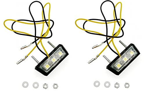 JZK 2 Pcs Motorcycle number plate light 12V, motorbike license plate LED Light, motor cycle license plate light, Motorbike License Plate Lamp, rear lamp for motorcycle