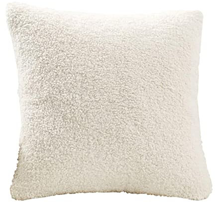 DUKAI Kissenbezug, cremeweiß, Bouclé-Design, superweiche Wolle, Kissenbezüge für Sofa, Weiß