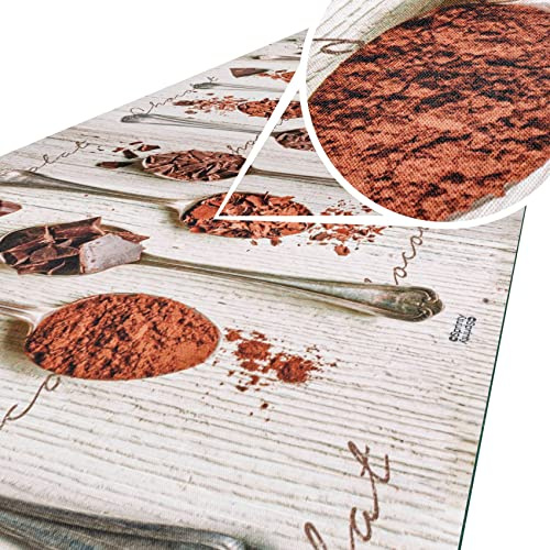 ANRO Küchenteppich Küchenläufer Teppich Läufer Küche abwischbar rutschfest Design Schocko 140 x 52cm