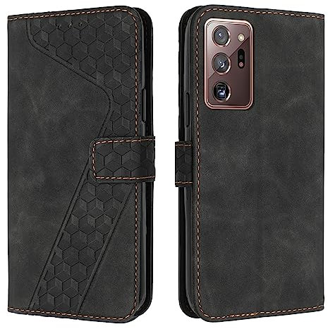 YIRRANZD Handyhülle für Samsung Galaxy Note 20 Ultra 5G Hülle, PU Leder Klapphülle Kartenfach Ständer, Flip Case Cover Handytasche Stoßfeste Schutzhülle für Samsung Note 20 Ultra 5G (Schwarz)
