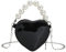 VALICLUD Herzförmige Damen Kettentasche - Modische Crossbody-Tasche Mit Verstellbarer Kette, Kompakt Für Handy, Schlüssel Und Lippenstift, Klassisches Schwarz Für Freizeit Und Abend
