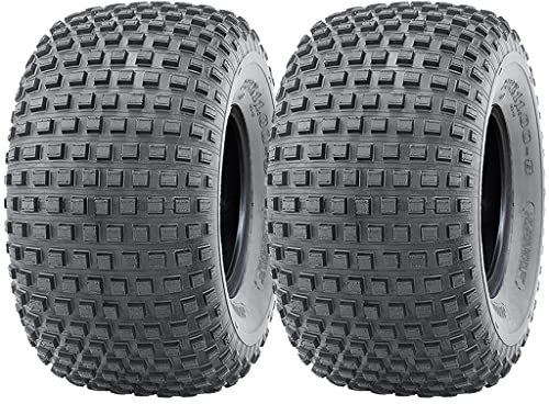 22x11.00-8 Knobby ATV Tyres Quad 4ply Wanda P323 E-Marked Road Legal (Set of 2)
