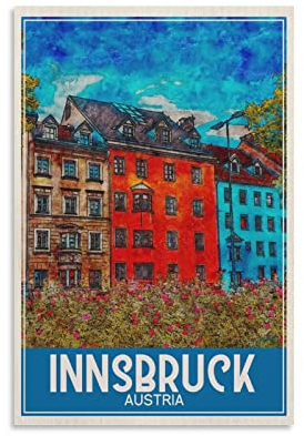 ONOTIO Innsbruck Austria Vintage Reiseposter Baum 20 x 30 cm Wandkunst Bild Leinwand Kunst Poster Modern Familie Schlafzimmer Dekor Poster