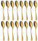 BEWOS Set de 16 Cuillere a Soupe Or Mat, Cuillere en Acier Inoxydable de 20,5 Cm / 8,07 Inch, Cuillere a Cafe de Une Bonne, Lavables au Lave-vaisselle, Idéales Pour la Maison, les Restaurants
