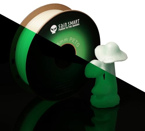 SainSmart Grow in The Dark grünes PETG-Filament, 1,75 mm PRO-3 PETG-3D-Druckerfilament, leuchtendes Grün, 1-kg-Spule, Maßgenauigkeit +/- 0,02 mm