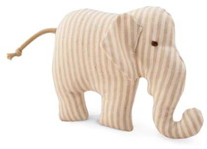 SENGER NATURWELT Greifling Elefant, Beige I Waschbares Kuscheltier aus GOTS-zertifizierten Materialien I Kuschelfreund für erste Greifversuche