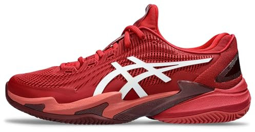 ASICS Herren Court FF 3 Novak Clay Sneaker, Cranberry/White, 43.5 EU