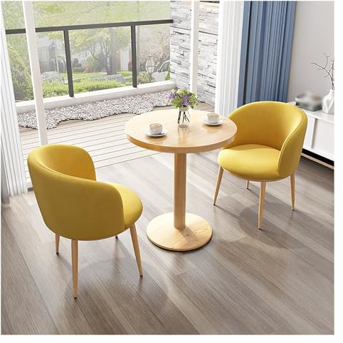 Couchtisch Und Stuhl Set,Büro Empfangsraum Clubtisch,Rezeption Tisch Und Stuhl Kombination,Verhandlungstisch,Besprechungstisch Mit Stühlen,Runder Esstisch Mit 2 Stühlen Set,Runde Tische (Color : C,