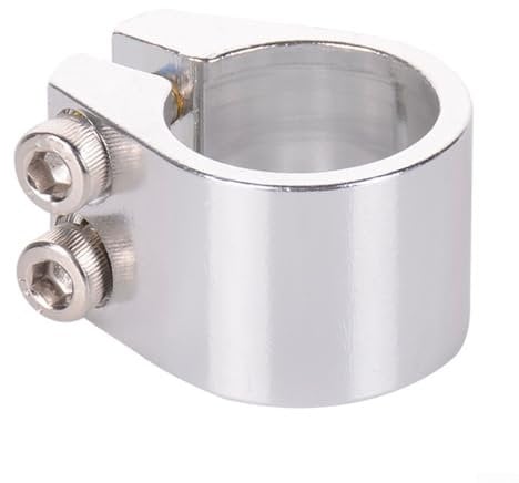 Bike Seatpost Clamp, Heavy Duty Double Seat Post Clamp, 31.8Mm Diameter Double Layer Clamp for Bike Scooter and Secure(Silver)