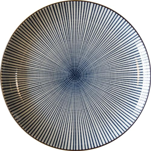 Luxus - Tellerset - Sendan tokusa - Edo japan - Ø18 cm - Blaue Teller - Porzellanteller - Keramik - Tiefteller - Essteller - Essteller - Frühstücksteller - Japanische Teller - Japanisches Geschirrset