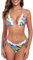 RELLECIGA Verstellbares Triangel-Bikini-Set für Damen, Stringhalfter zweiteilig, Neon gestreift, XL