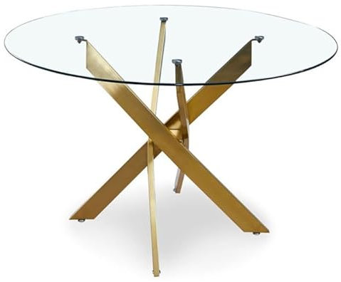Paris Prix Table de Repas Ronde Design Rixa 120cm Or