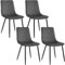 Lestarain Esszimmerstühle 4er Set, für Esszimmer Küche Wohnzimmer, Küchenstühle mit Rückenlehne modern, mit Metallbeinen, aus Samt, 150 kg belastbar, Dunkelgrau