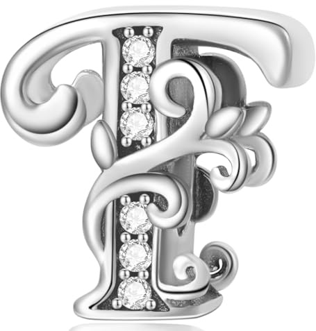 Jokmeo 925 Sterlingsilber Damen Buchstaben-A-Z-Anhängerperlen, kompatibel mit Pandora sowie europäischen Armbändern und Halsketten, passend für Frauen und Mädchen.ZM1