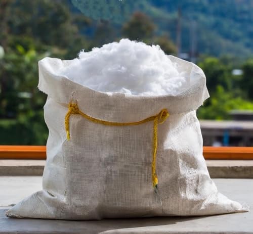 LANDSTER Watte Füllwatte Bastelwatte Kissenfüllung Stopfwatte Füllmaterial hochflauschig waschbar 95 Grad Weiß 10KG
