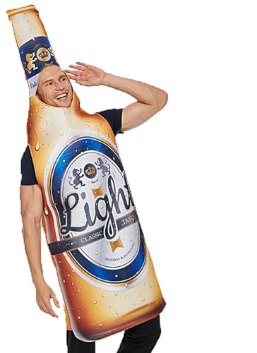 AUTOECHO Bierflaschenkostüm, Bierkostüm | Lustige Bierflaschen-Kostüme,Halloween-Rollenspiel-Verkleidung, Oktoberfest-Cosplay-Outfit-Set, Getränkekostüm für Männer, Frauen, Familie